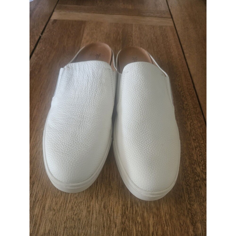 FRYE IVY SNEAKER MULE LEATHER WHITE SZ 9